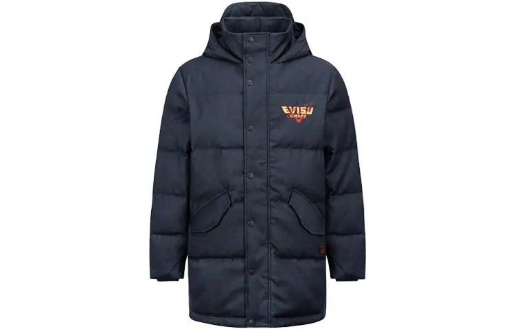 EVISU Down Jacket Men's Denim Blue