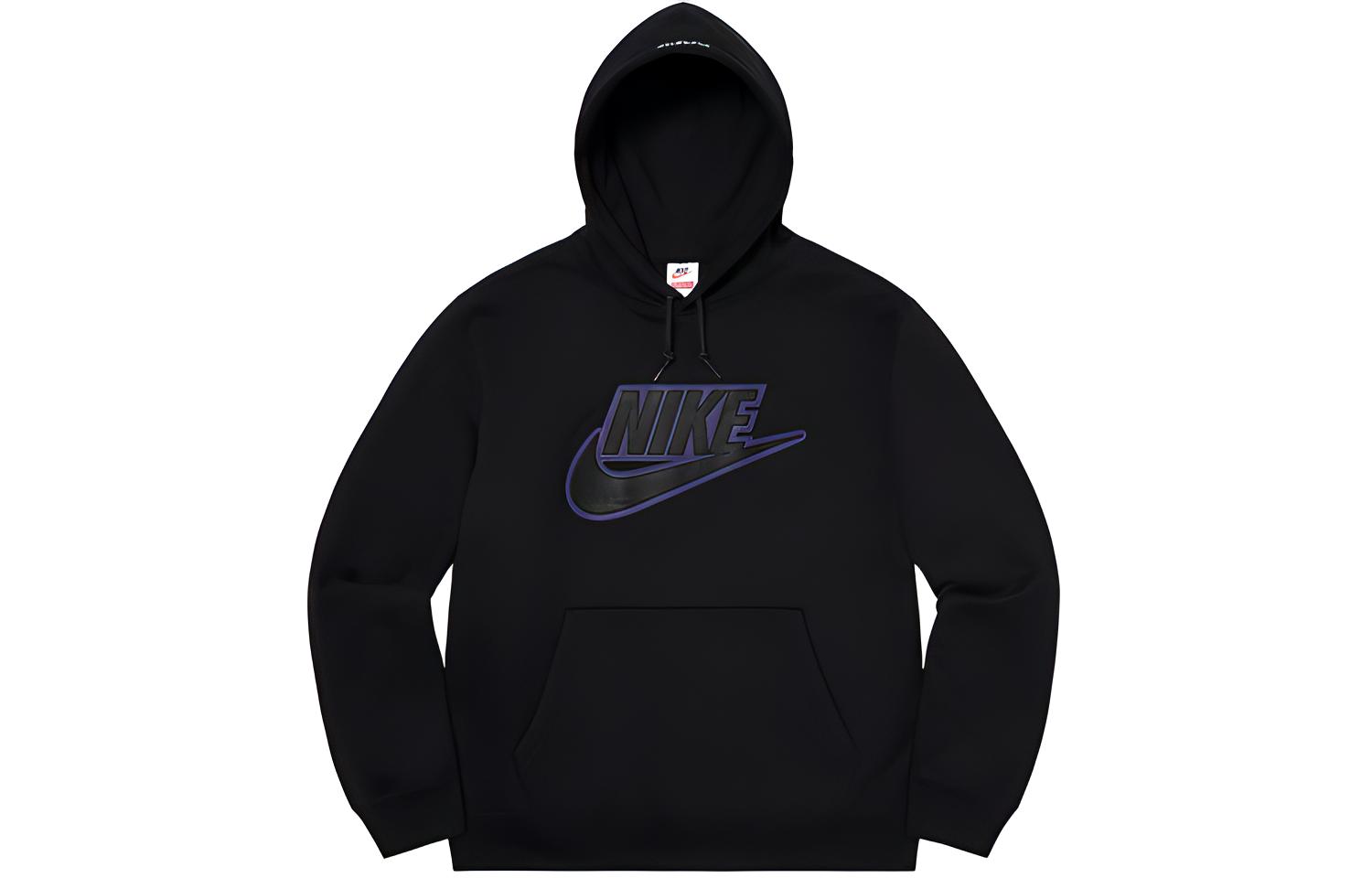 Supreme Nike Leather Applique Hooded Sweatshirt