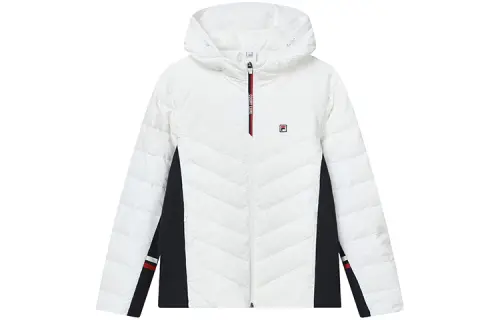 FILA Down Jackets Men's Jade White Hooded Moderate