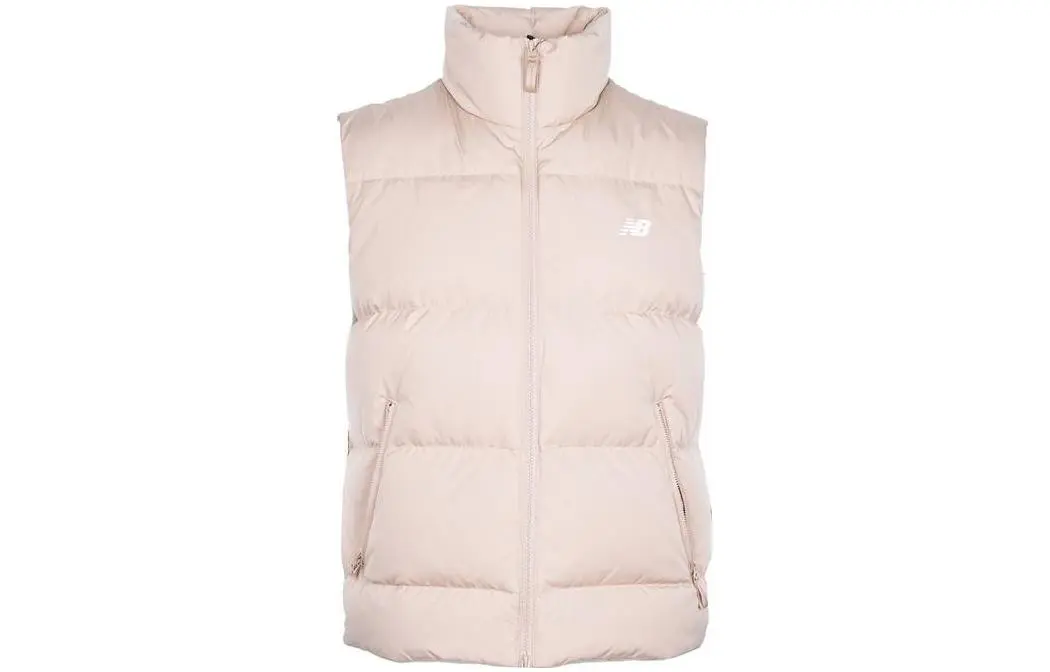 New Balance Down Vests Unisex Beige Stand Collar Moderate Other
