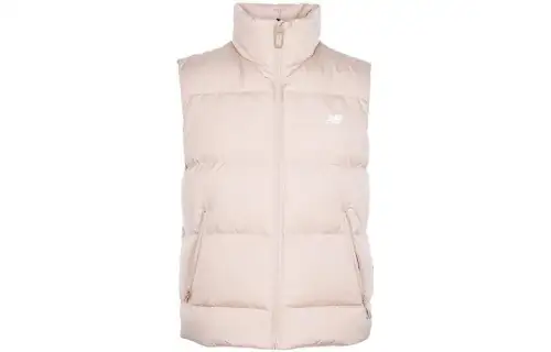 New Balance Down Vests Unisex Beige Stand Collar Moderate Other