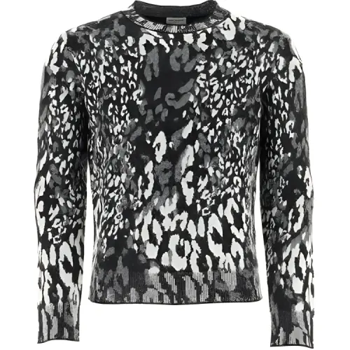 SAINT LAURENT Leopard Intarsia Sweater
