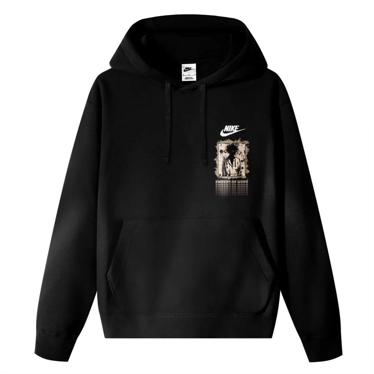 Nike Sportswear Club Fleece Lined Pullover Hooded Long Sleeved Sweatshirt Unisex Black