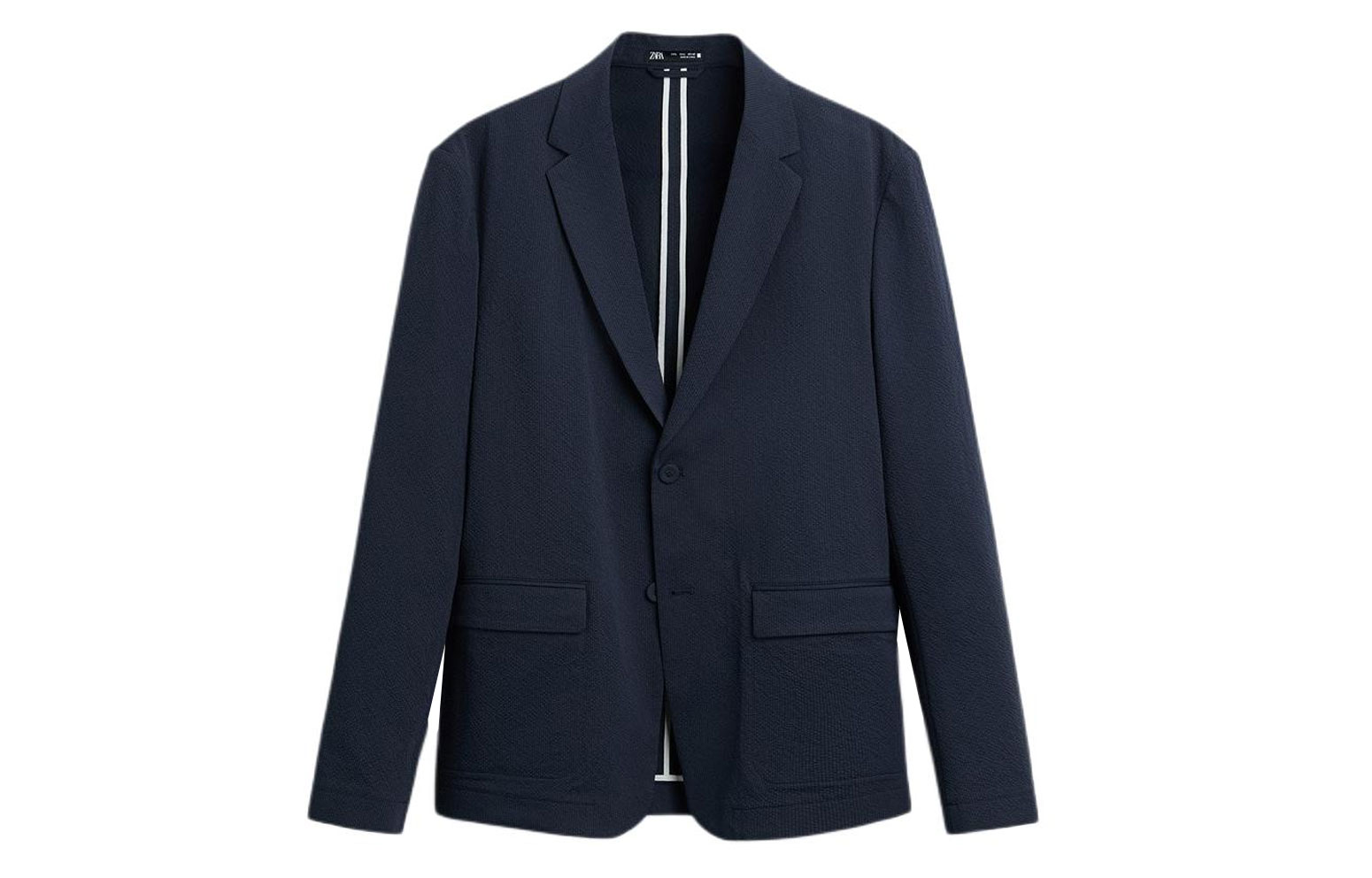 ZARA Business Suits Men's Blue Suit Collar Moderate Business Suit