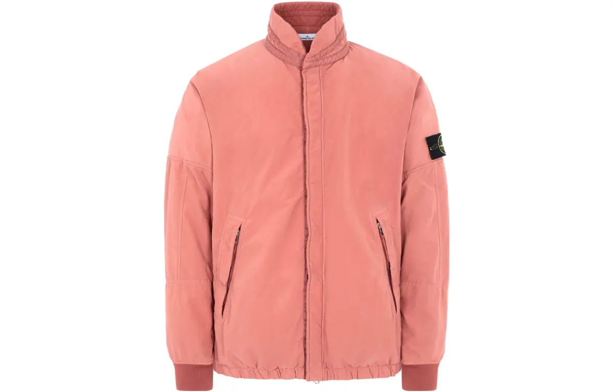 STONE ISLAND Jackets Men's Pink Stand Collar Moderate Straight Fit