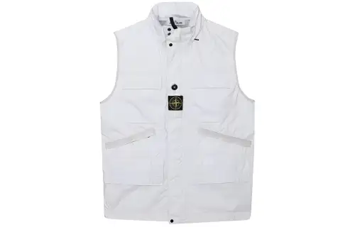 STONE ISLAND Vests Unisex White Stand Collar Moderate Other