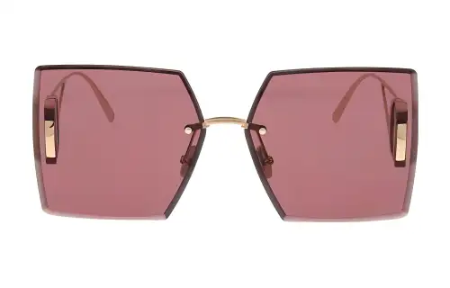 DIOR Metal Irregular Shape Sunglasses Unisex Gold