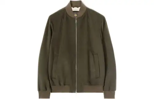 Loro Piana Jackets Men's Green Baseball Collar Moderate Other