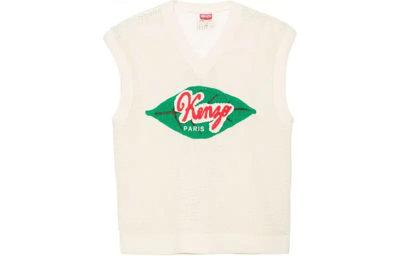 KENZO Fruit Stickers V Neck Sweater Vest