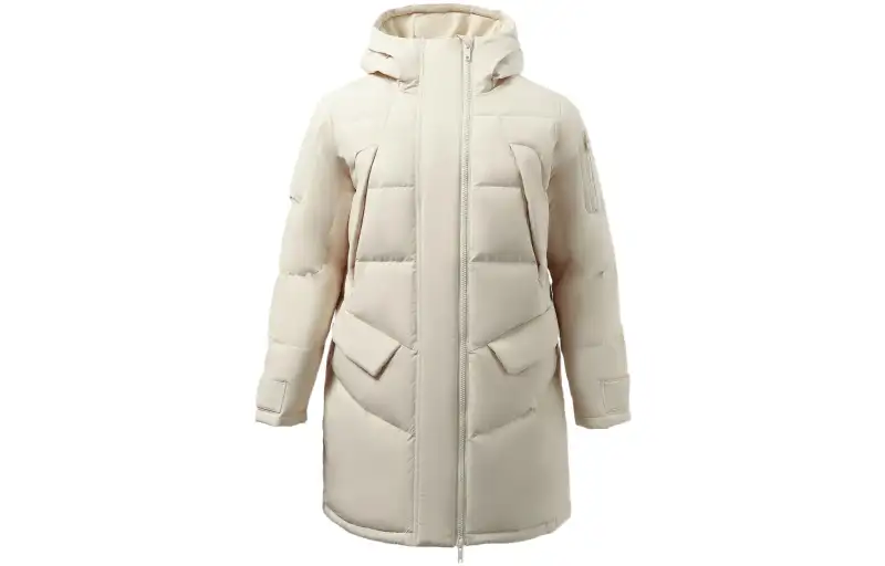 Li Ning Down Jackets Men's Dusty Khaki Hooded Moderate Other