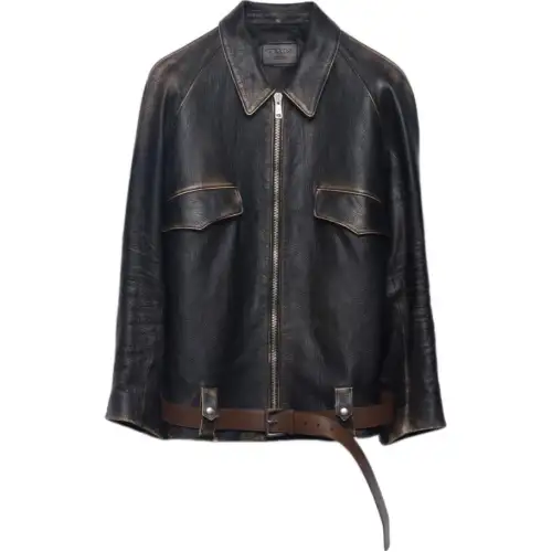 PRADA Zipped Belted Jacket