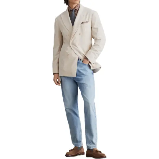 Brunello Cucinelli SS24 Business Suit Coat Men's Light Camel
