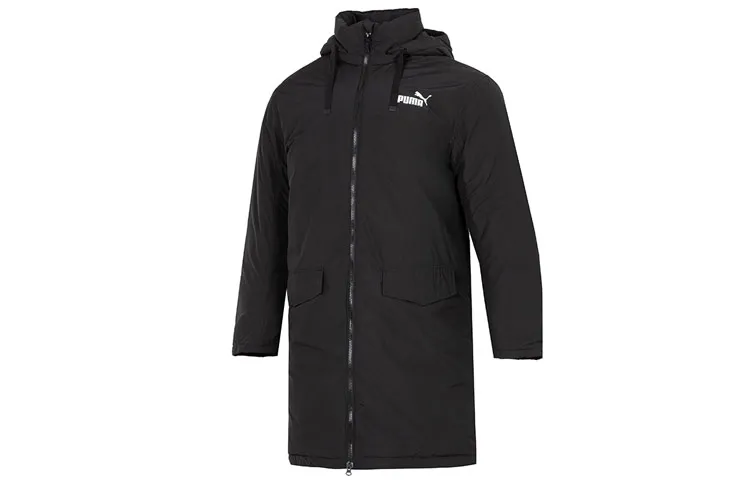 PUMA Down Jackets Men's Black Hooded Moderate Straight Fit