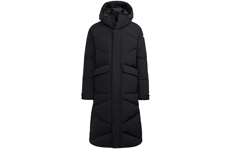 Adidas Down Jackets Men's Black Hooded Moderate Down Coat