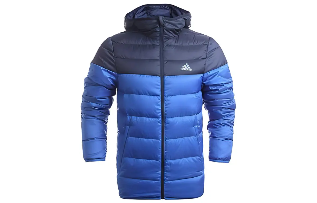 Adidas Jackets Men's Blue Hooded (Non-detachable) Moderate Straight Fit