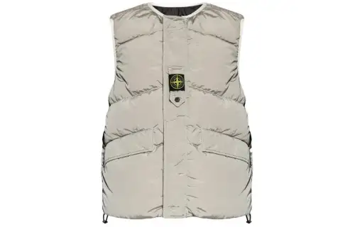 STONE ISLAND Vests Men's Silver Crew Neck Moderate Other