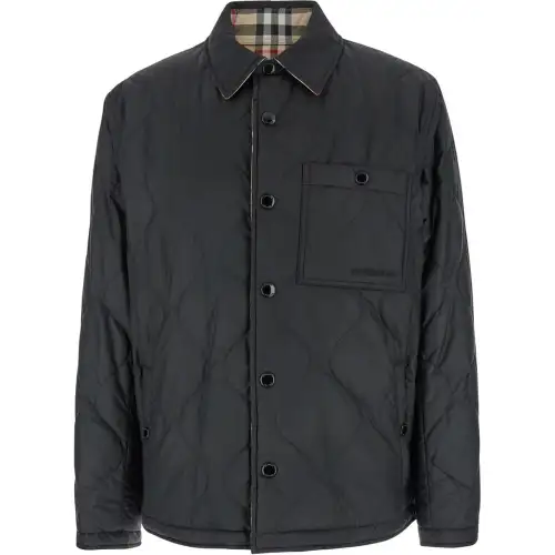 Burberry Logo Embroidered Quilted Jacket