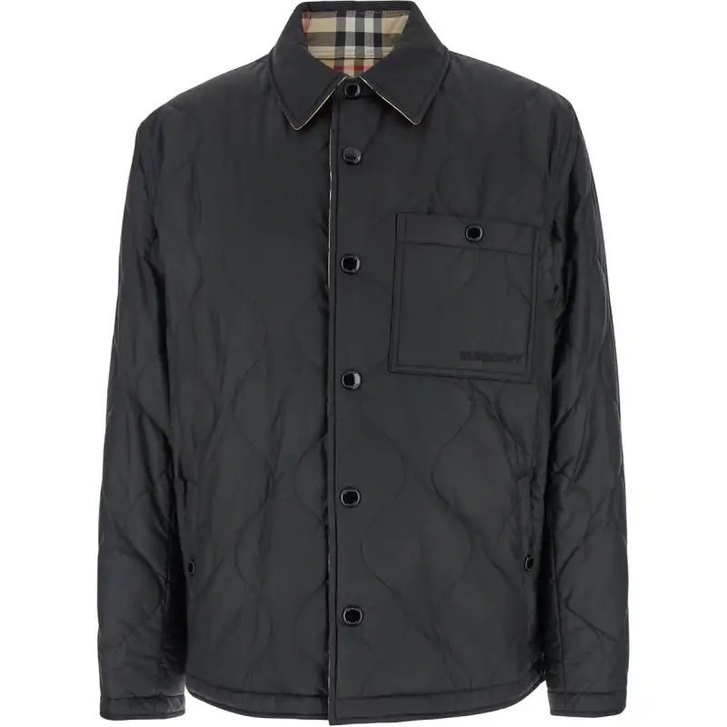 Burberry Logo Embroidered Quilted Jacket