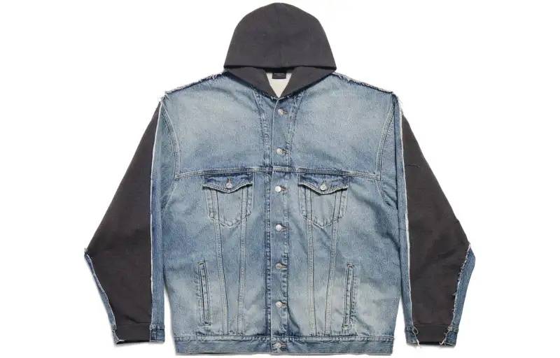 Balenciaga SS24 Denim Jacket Loose Fit Men's Light Indigo
