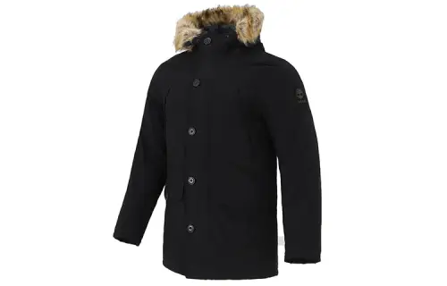 Timberland Puffer Jackets Men's Black Hooded Moderate