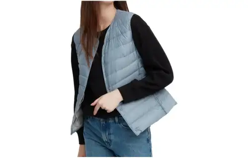 UNIQLO Vests Unisex Fresh Blue Crew Neck Moderate Other