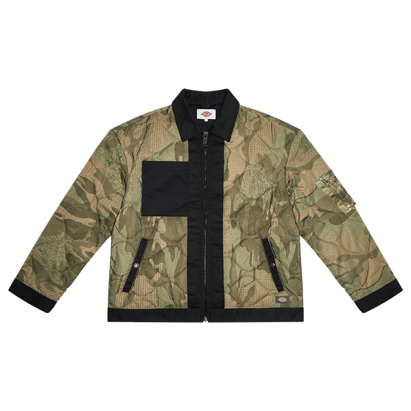 Dickies Puffer Jacket Winter Unisex Army Green Camouflage
