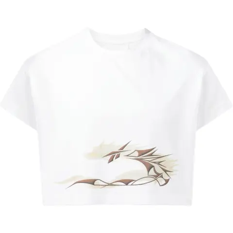 Reebok Dragon-print Cotton Cropped T-shirt
