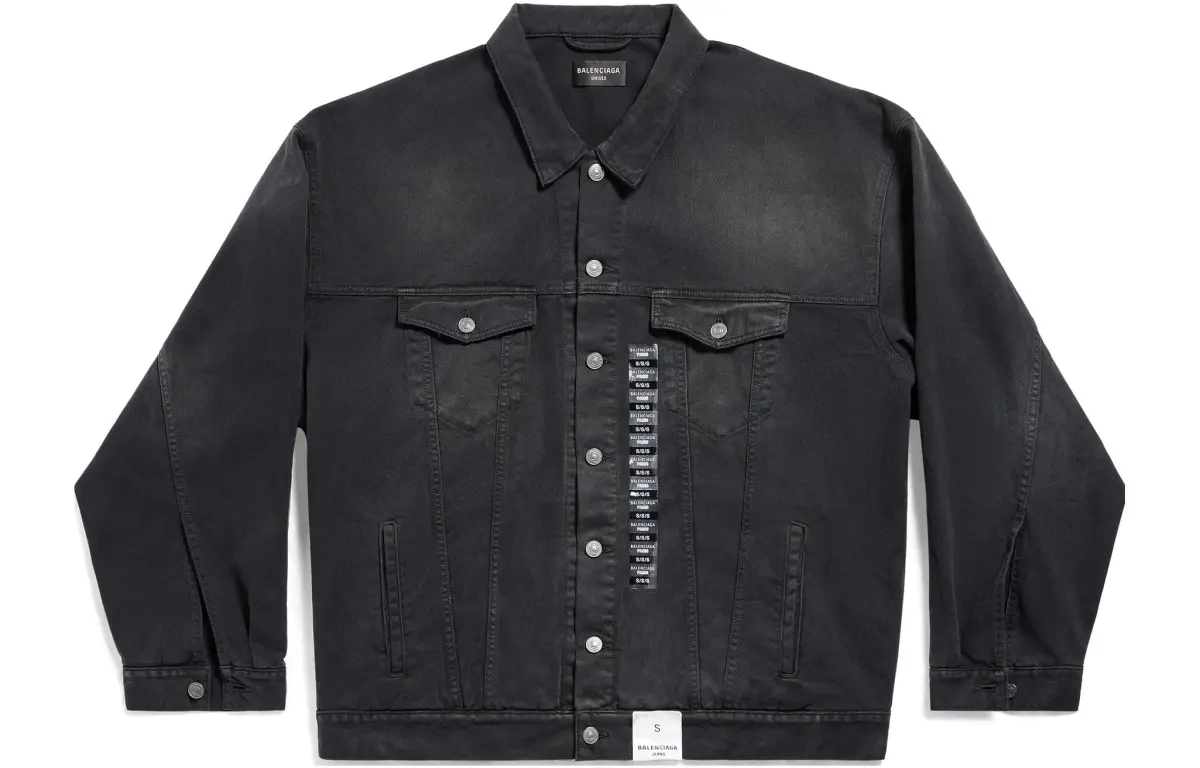 Balenciaga Collared Button Up Denim Jacket