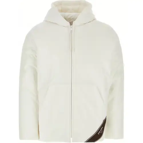 Prada logo-print hooded down jacket