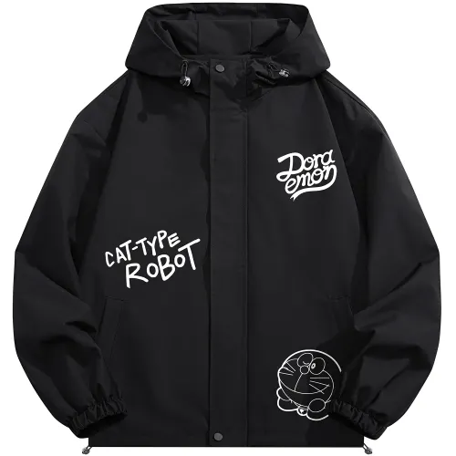 Doraemon Jackets Unisex Hooded Moderate Workwear