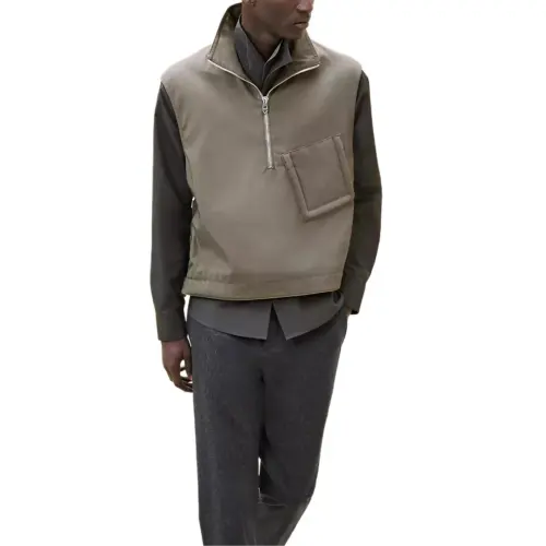 HERMES FW24 Vest Men's Mud Charcoal