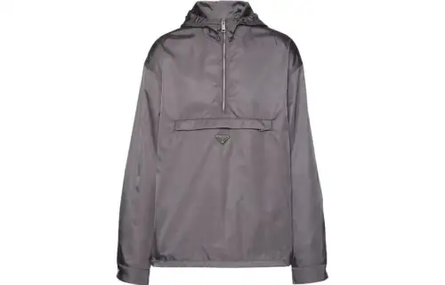 PRADA Jackets Men's Gray Hooded Moderate Other