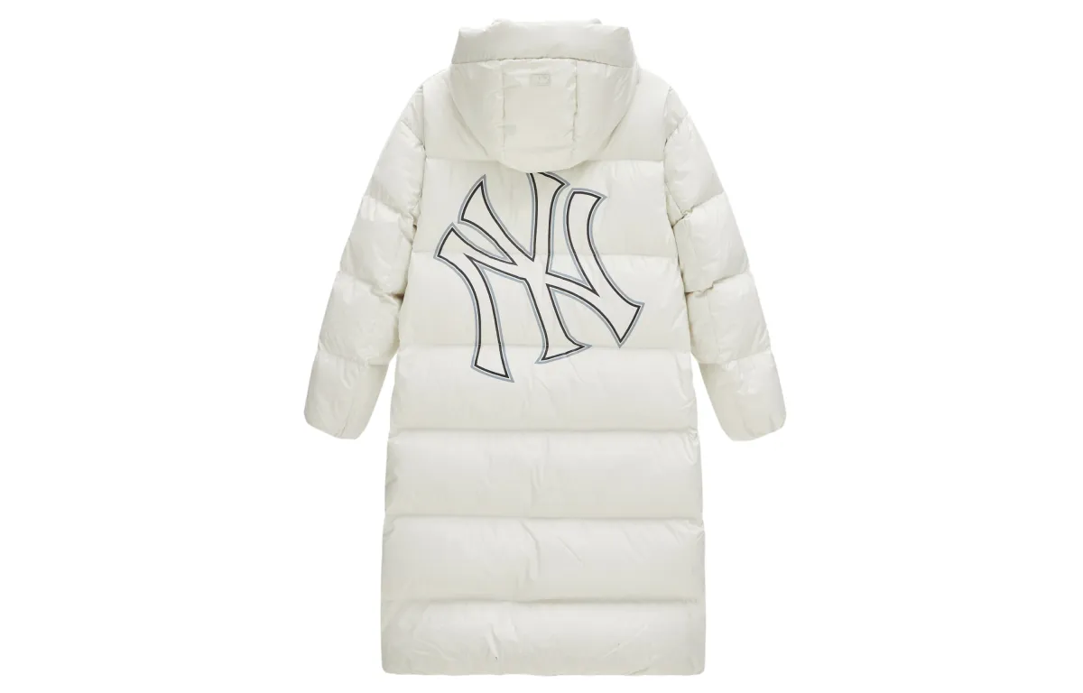 MLB Down Jackets Unisex White Hooded (Non-detachable) Thickened
