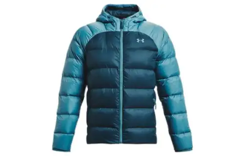 Under Armour Down Jackets Men's Water Wave Blue Hooded Moderate Other