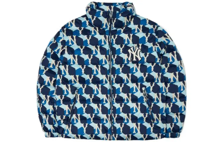 MLB New York Yankees Down Jackets Unisex Blue Stand Collar Moderate