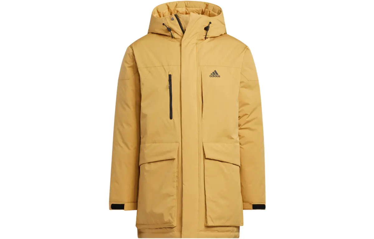 Adidas Down Jackets Men's Yellow Hooded Moderate Other