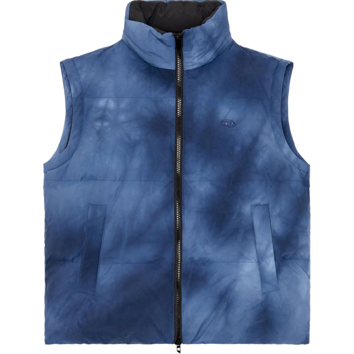 DIESEL Down Vests Men's Blue Stand Collar Moderate Other