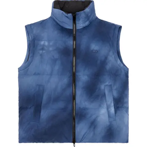 DIESEL Down Vests Men's Blue Stand Collar Moderate Other