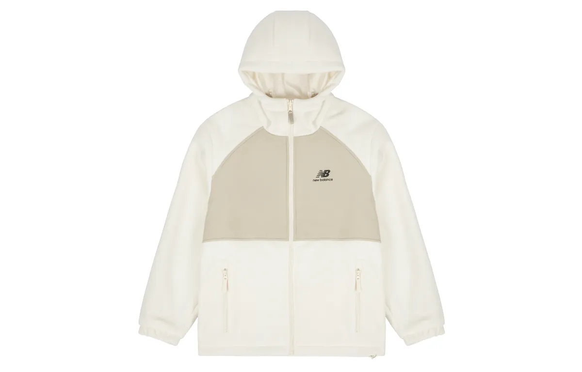 New Balance Velvet Jackets Unisex Ivory Hooded Moderate