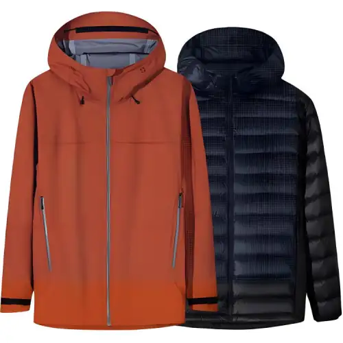Anta Outdoor Collection Down Jacket Men's Intense Orange/Basic Black 4