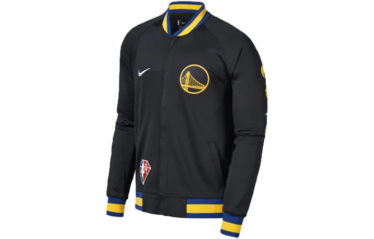 Nike Baseball Jackets Men's Black Baseball Collar Moderate Straight Fit