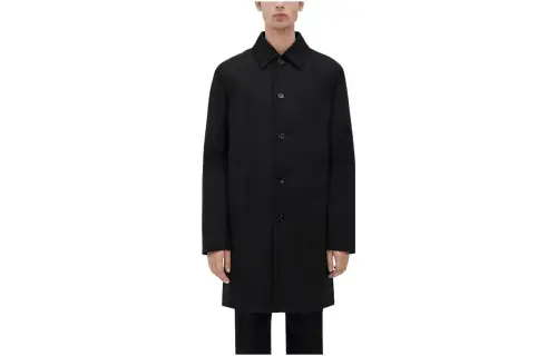 Bottega Veneta Coats Men's Black Lapel Moderate Straight Fit