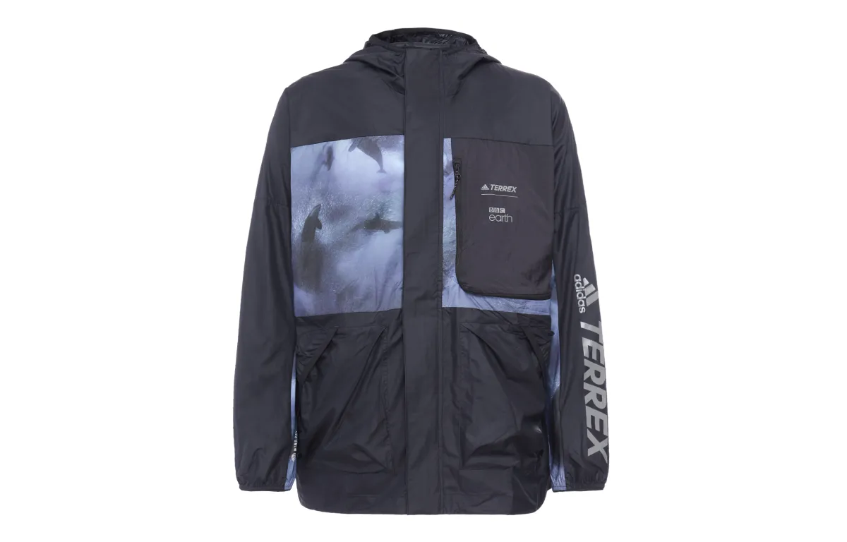 Adidas Jackets Men's Black Hooded Moderate Other