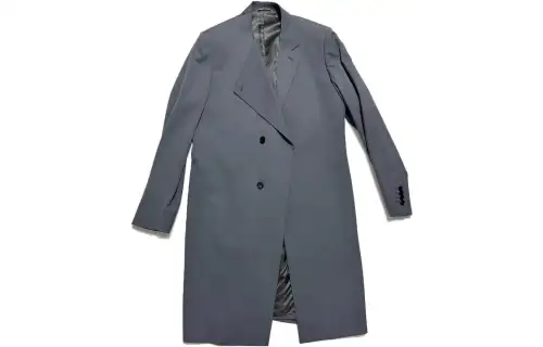 DIOR Coats Men's Gray Lapel Moderate Straight Fit