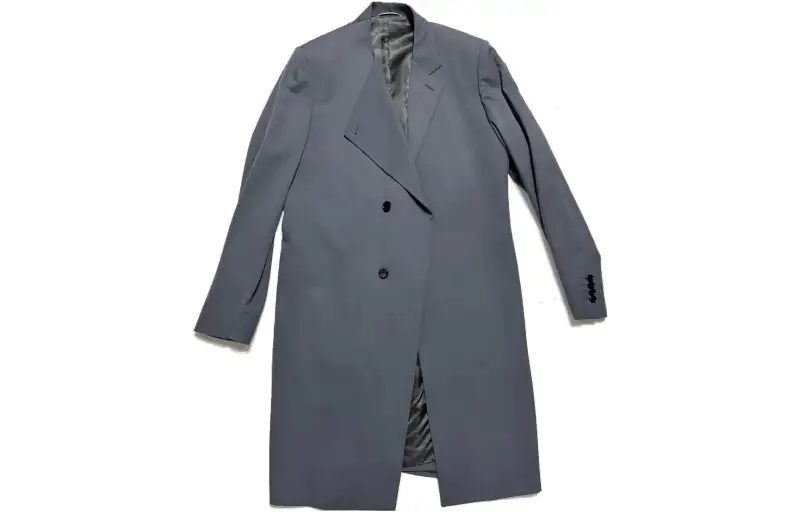DIOR Coats Men's Gray Lapel Moderate Straight Fit
