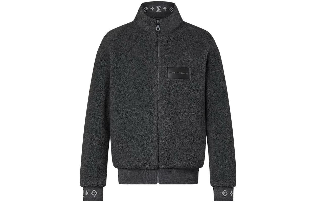 Мужская куртка Louis Vuitton SS24 Jacquard Fleece Jacket (темно-серая)