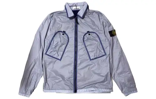STONE ISLAND Jackets Unisex Light Blue Lapel Moderate Other