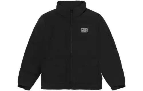 Vans Down Jackets Unisex Black Stand Collar Thickened Down Jacket