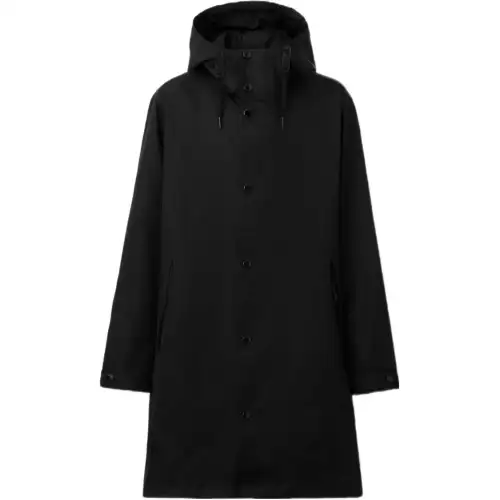 Burberry Coats Men's Black Hooded Moderate Straight Fit