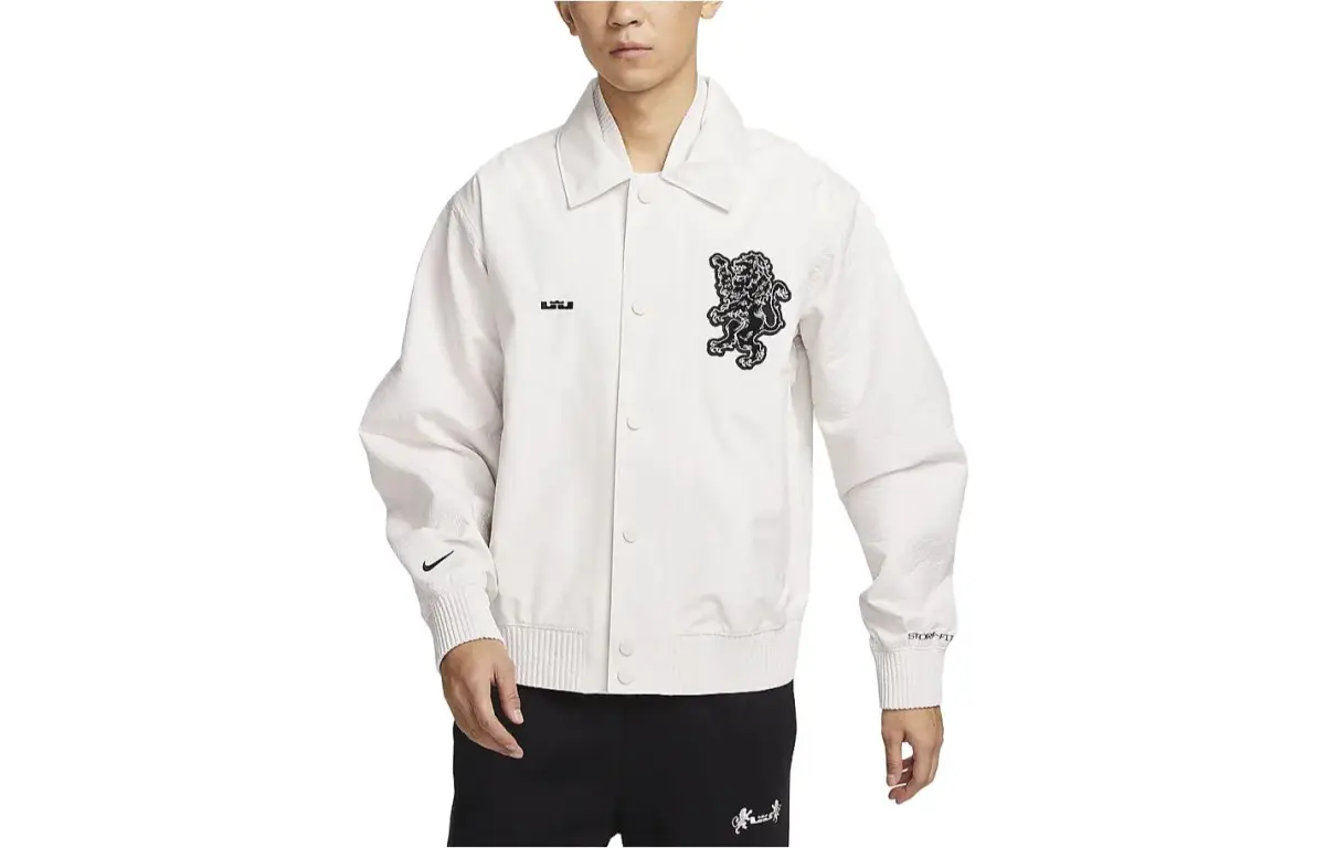 Nike Jackets Men's White Lapel Moderate Straight Fit